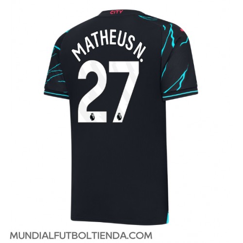 Camiseta Manchester City Matheus Nunes #27 Tercera Equipación Replica 2023-24 mangas cortas